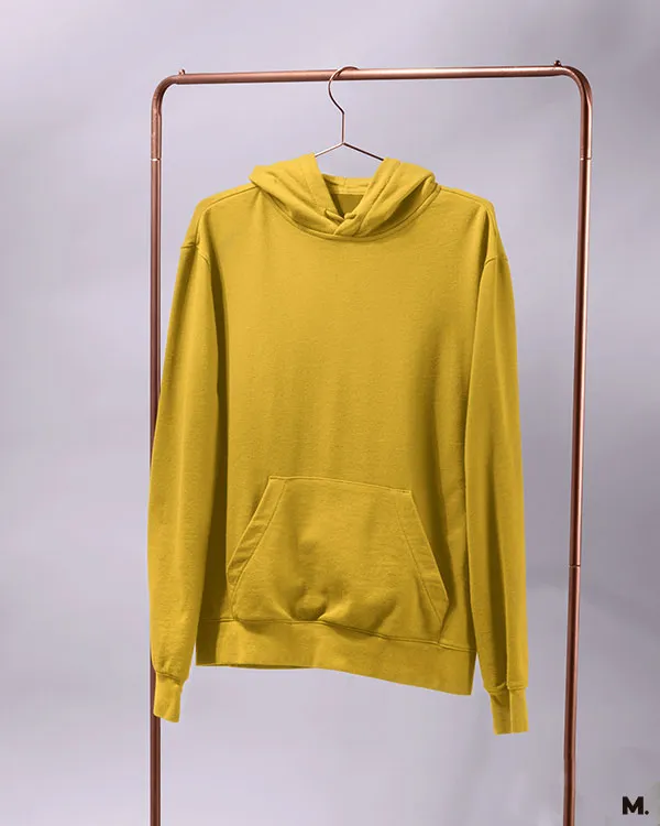 Golden yellow plain sweatshirt hoodies