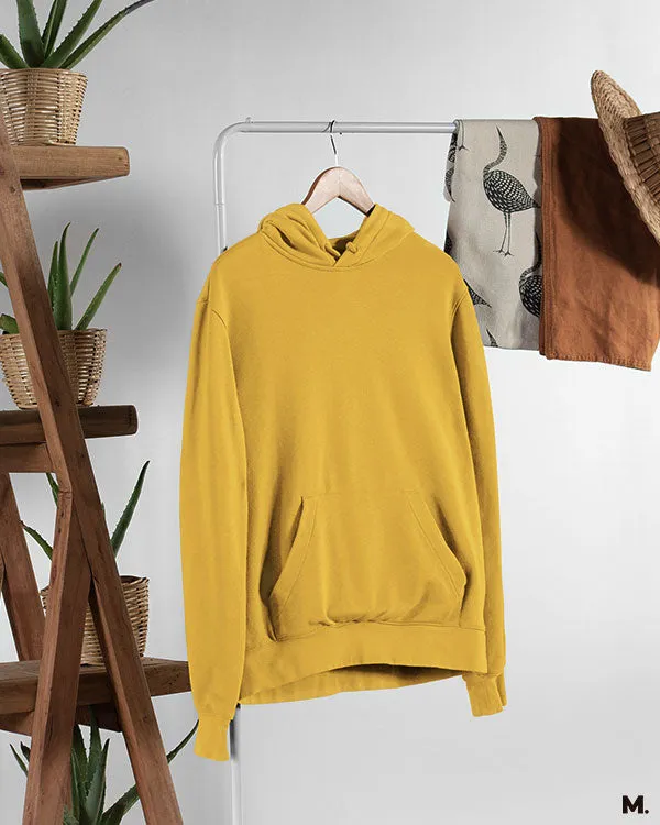 Golden yellow plain sweatshirt hoodies