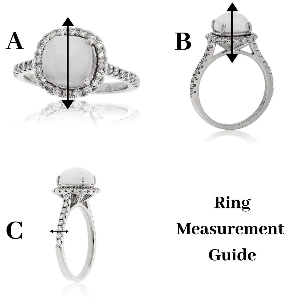 Green Emerald & Diamond Bezel Style Band