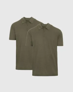 Heather Military Green Classic Polo 2-Pack
