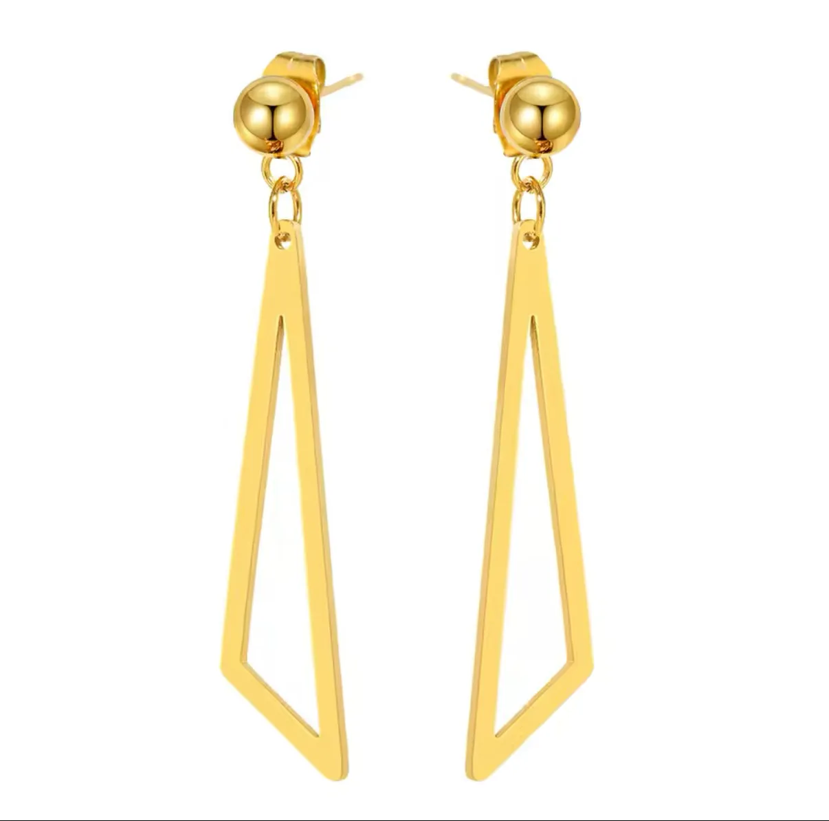 Hollow Triangle Pendant Dangling Earrings