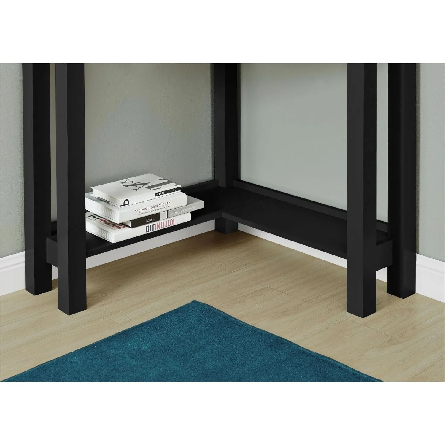 Home Office Corner Desk Laptop Writing Table with Drawer in Black