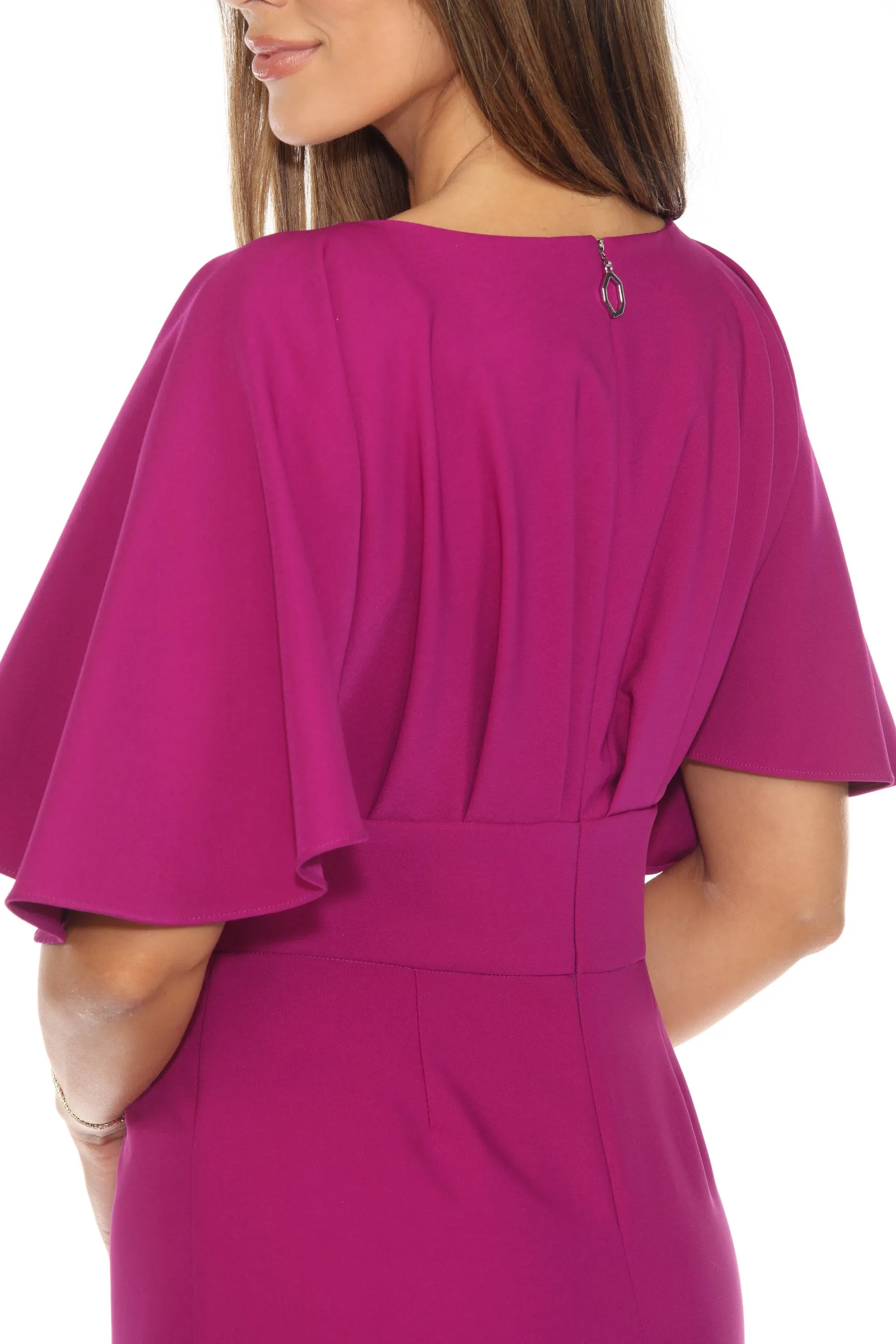 Joseph Ribkoff Empress Violet Flutter Sleeves Wide Leg Jumpsuit 243708