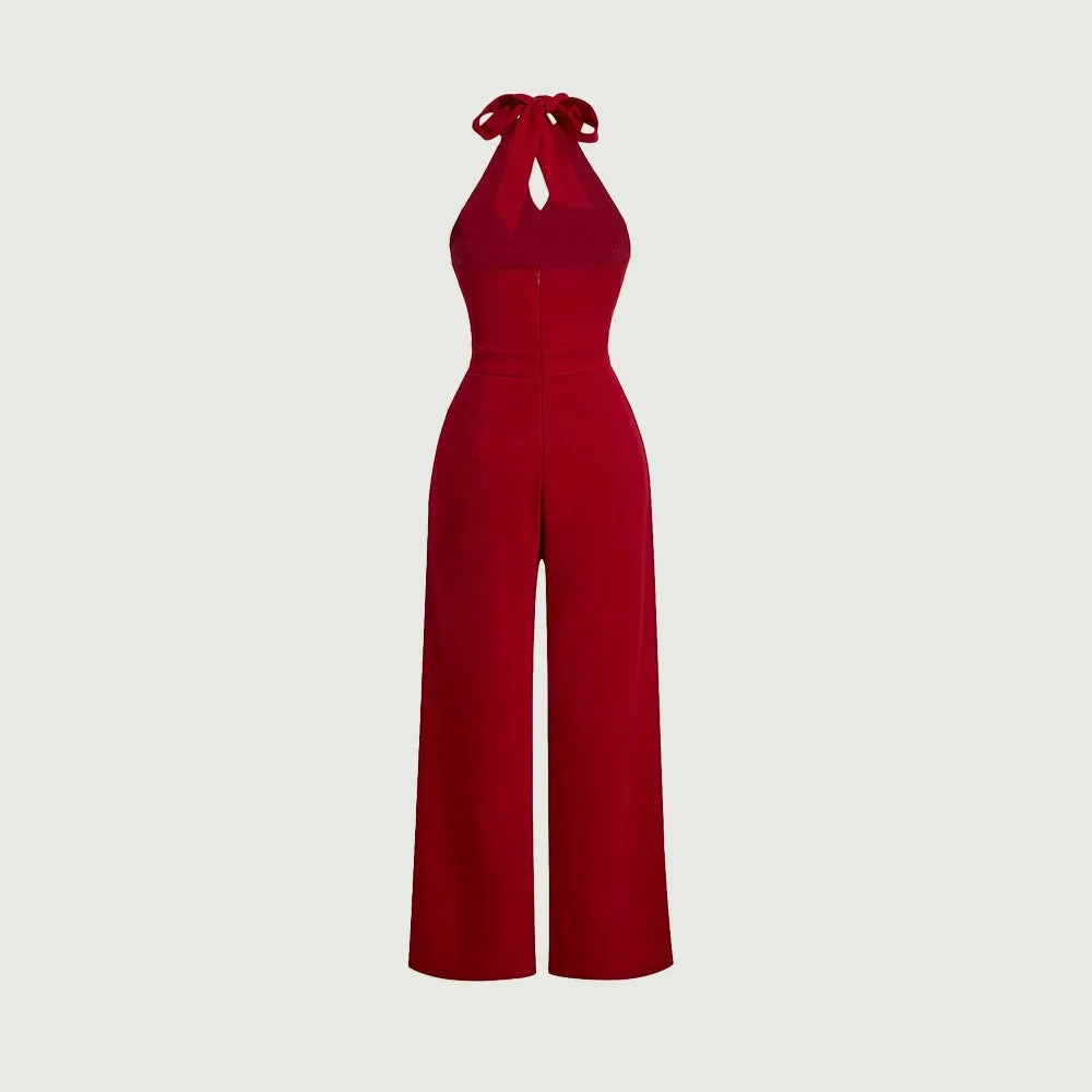 Jumpsuits All Season Fashion Cut-Out Plain