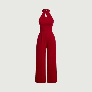 Jumpsuits All Season Fashion Cut-Out Plain