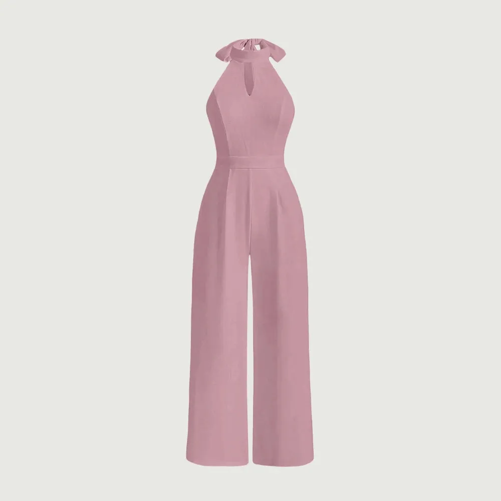 Jumpsuits All Season Fashion Cut-Out Plain
