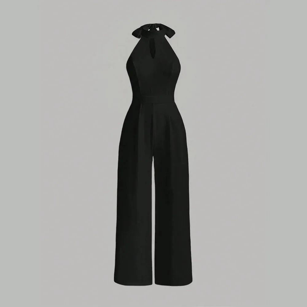 Jumpsuits All Season Fashion Cut-Out Plain