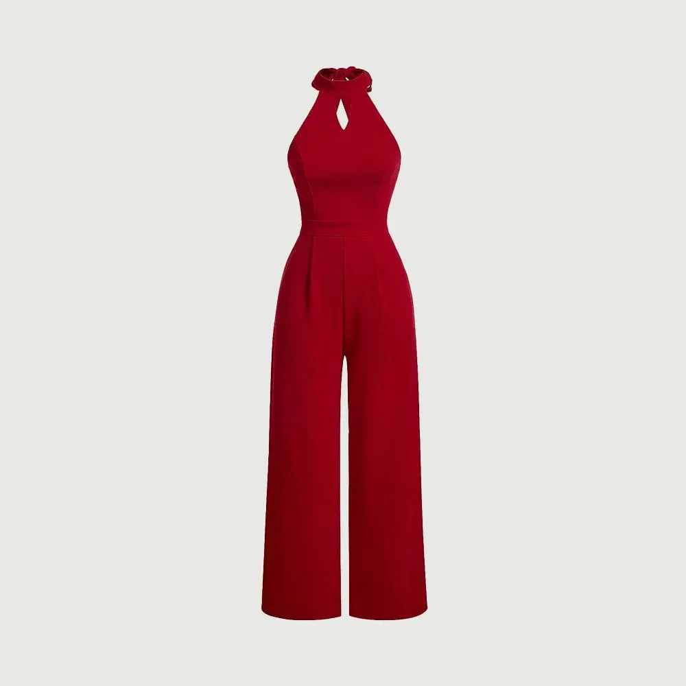 Jumpsuits All Season Fashion Cut-Out Plain