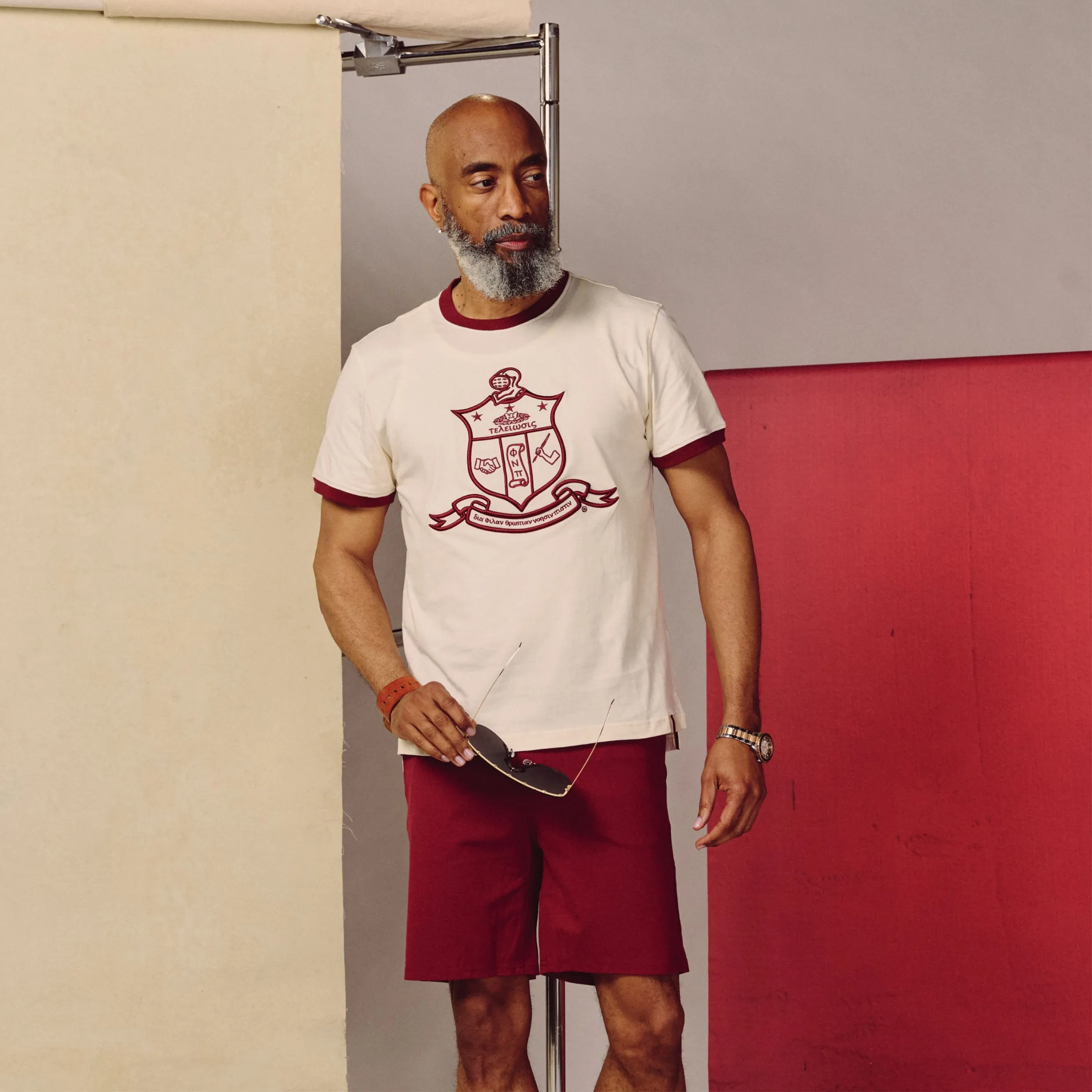 Kappa Alpha Psi Coat of Arms Ringer Tee (Cream)