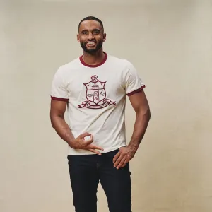 Kappa Alpha Psi Coat of Arms Ringer Tee (Cream)