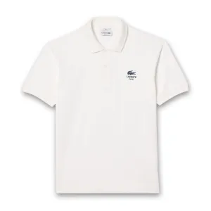 Lacoste - Classic Fit Signature Print Polo in White