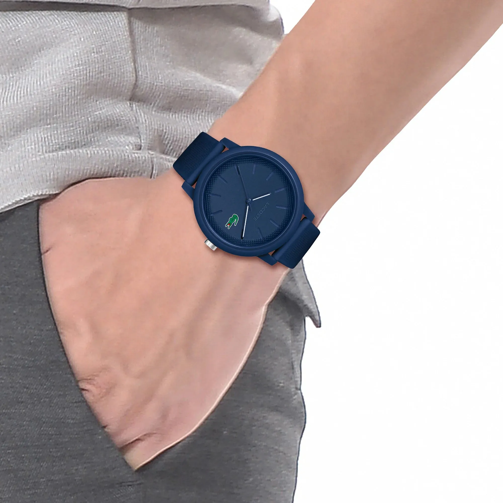 Lacoste.12.12 Blue Dial Blue Silicone Strap Men's Watch