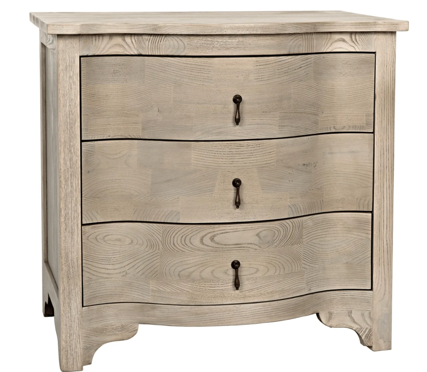 Laila Curved BedSide Chest in Vintage Grey