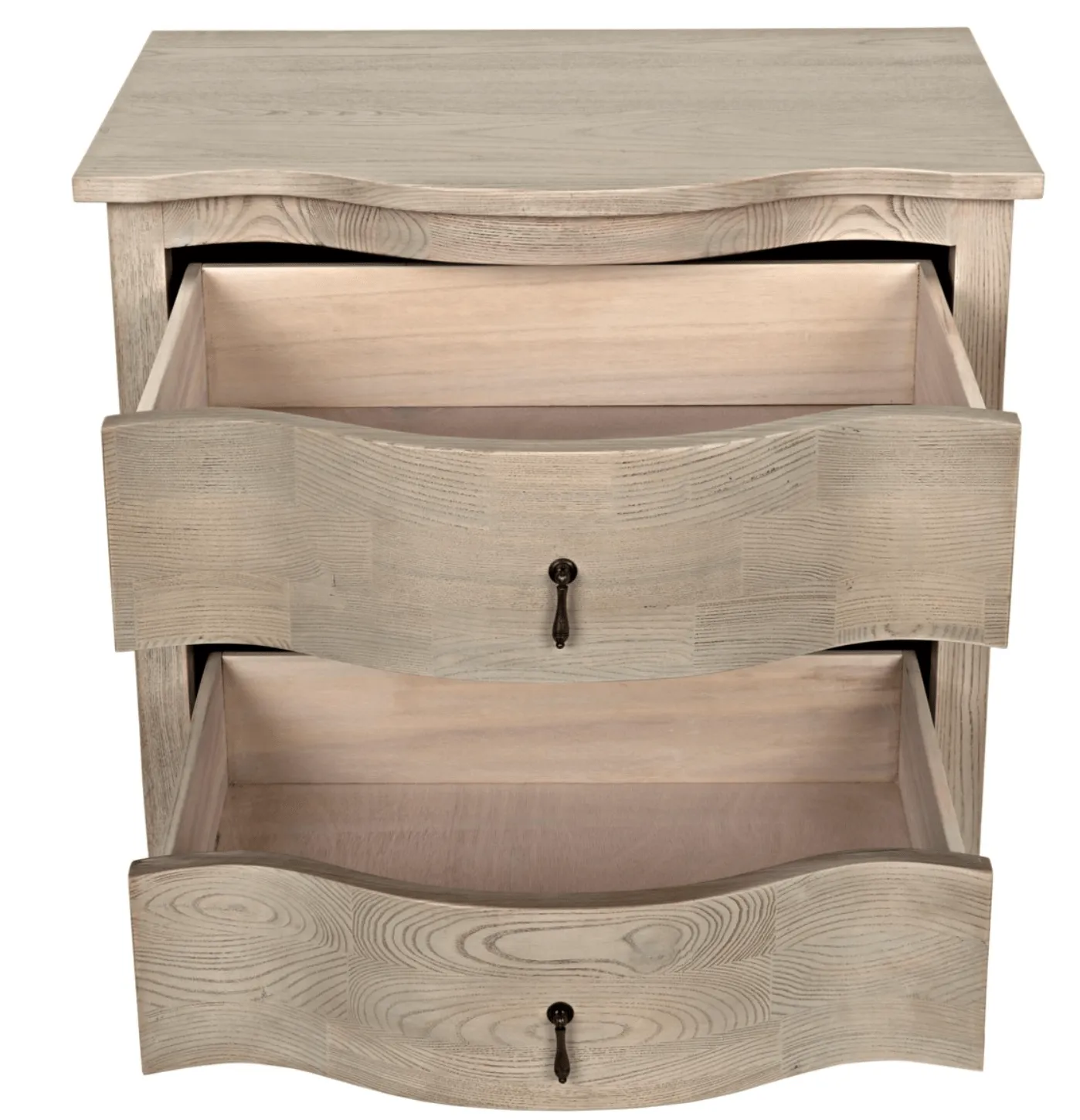 Laila Curved BedSide Chest in Vintage Grey