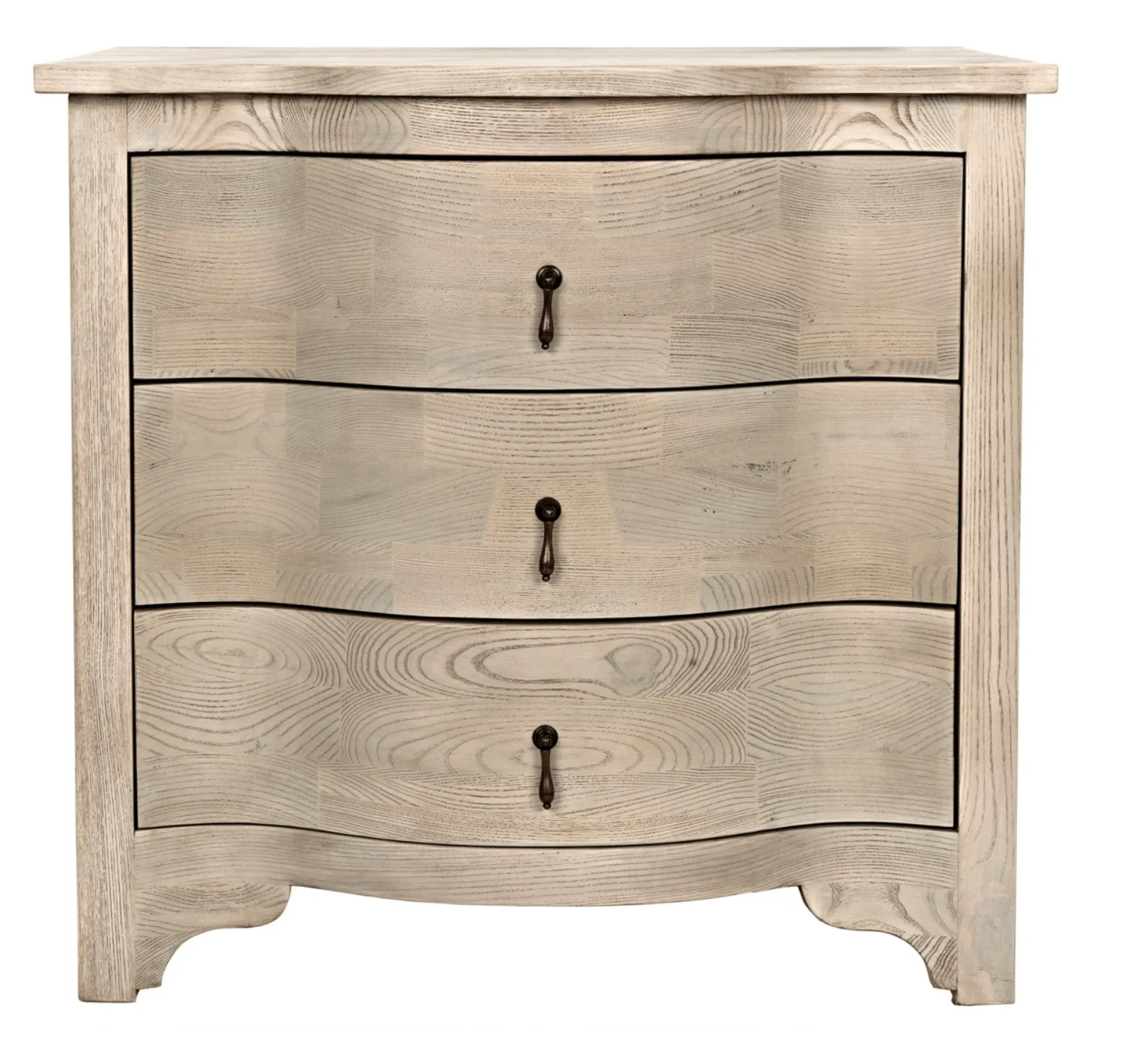 Laila Curved BedSide Chest in Vintage Grey