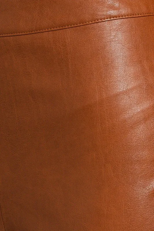 LE LIS Faux Leather Straight Pants