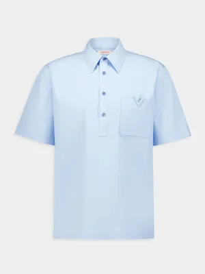 Light Blue Cotton Polo Shirt