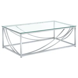 Lille Rectangular Glass Top Coffee Table Chrome