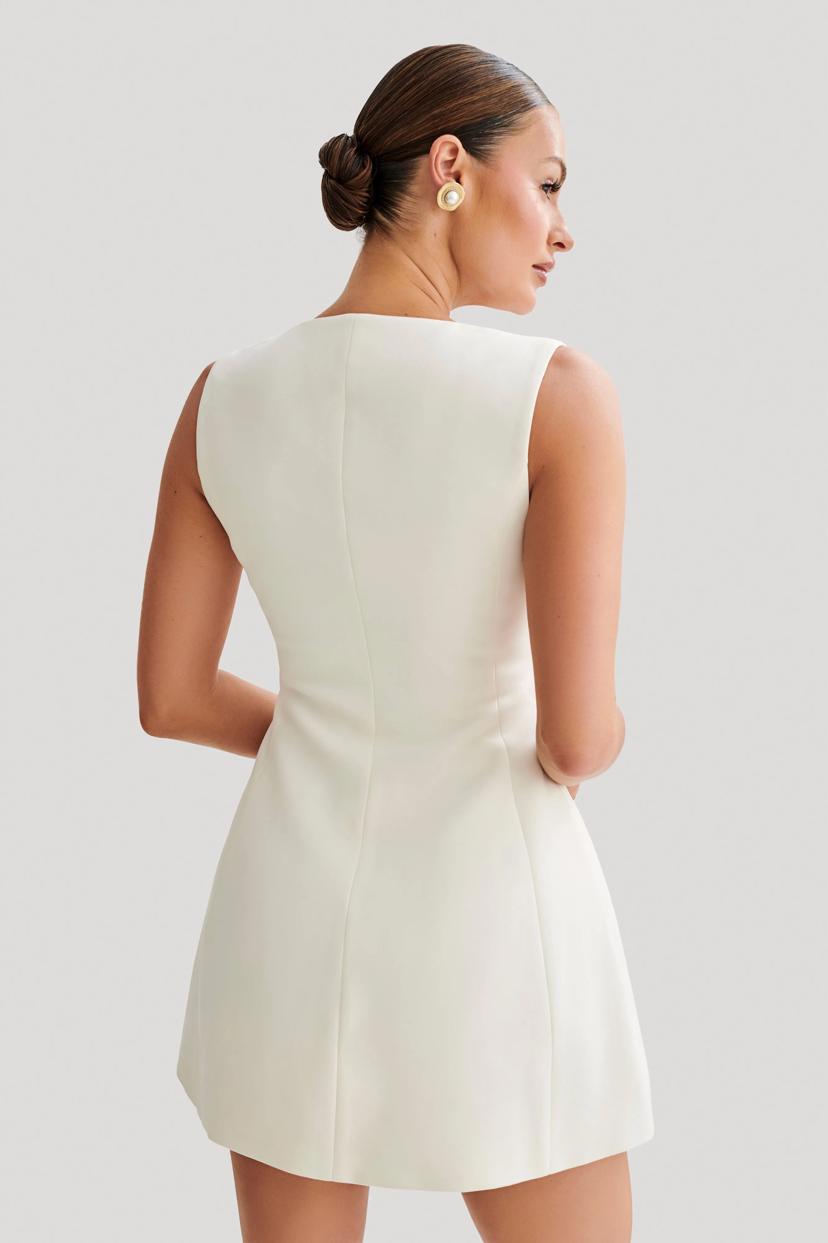 Lysandre Crepe Mini Dress - Ivory