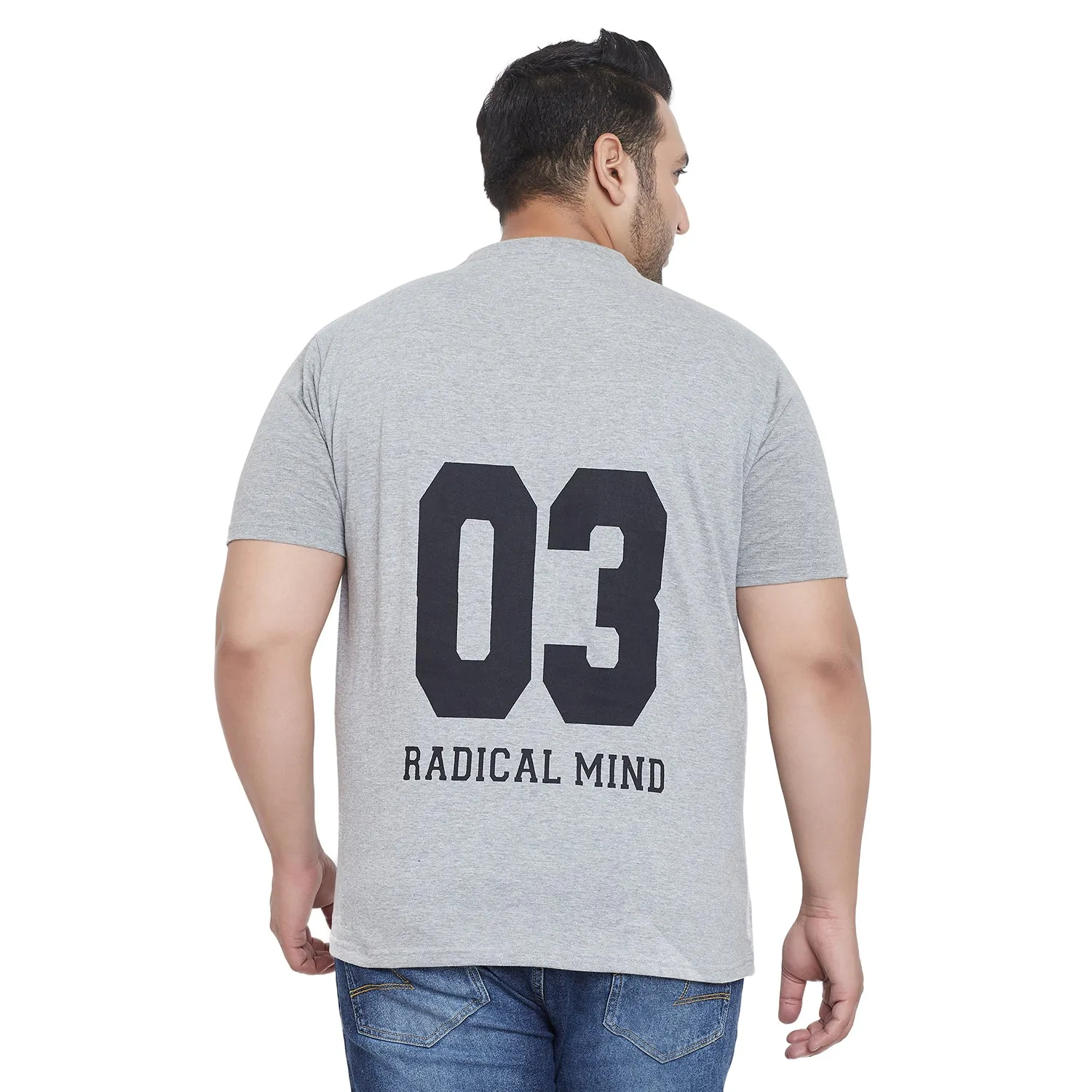 Men Plus Size Radical Printed Round Neck Tshirt