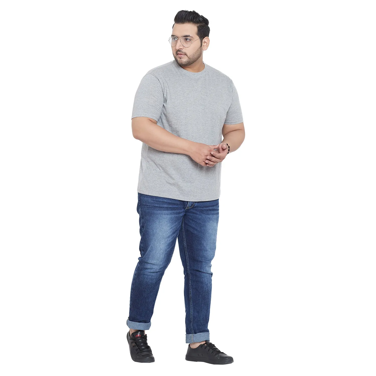 Men Plus Size Radical Printed Round Neck Tshirt