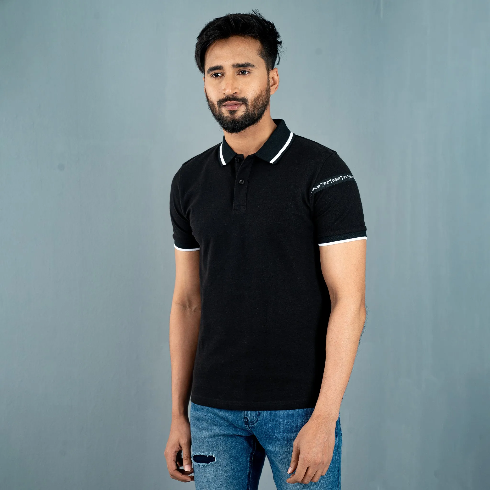 Mens Black Classic Polo