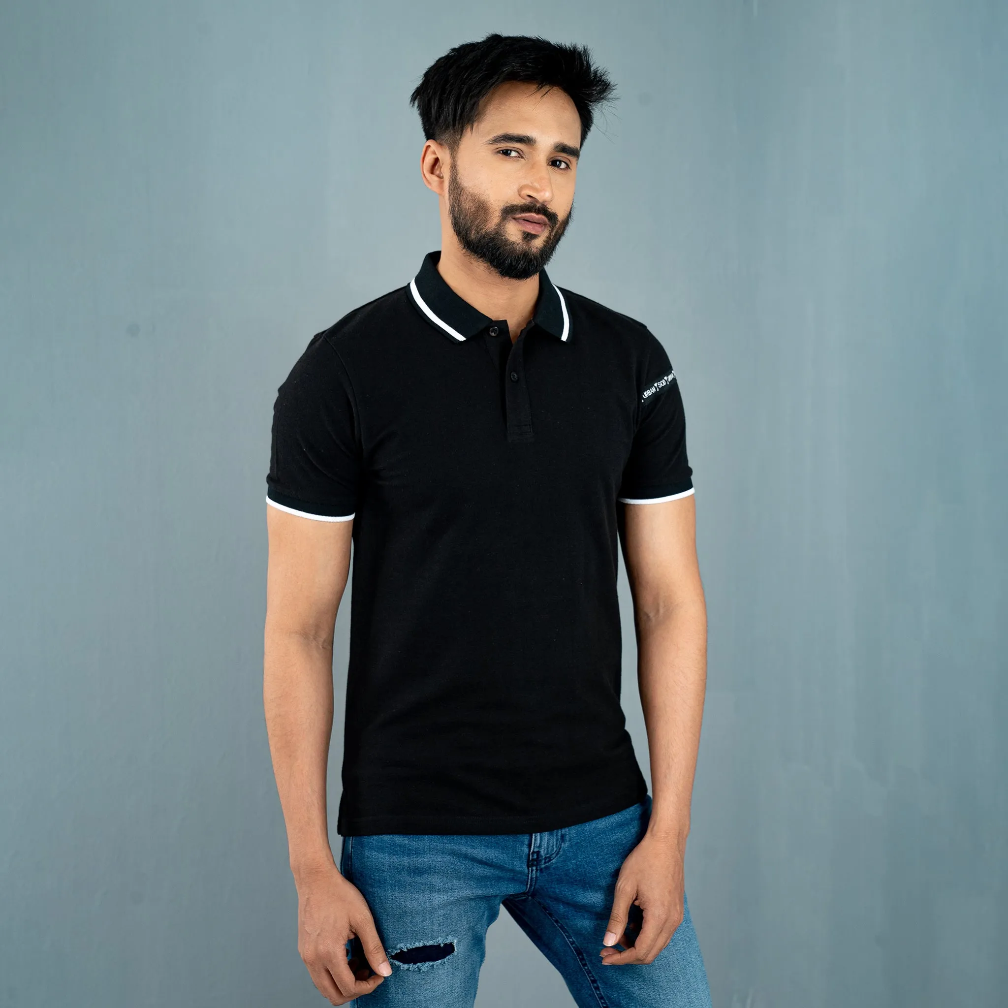 Mens Black Classic Polo