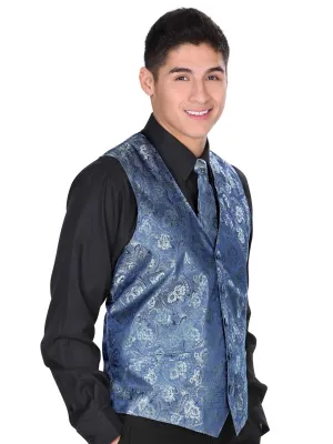 Men's Dress Elegant Vest 'El General' Blue Color 34137