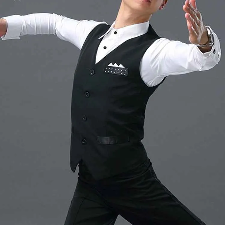 men's latin ballroom dance waistcoat vests for male black competition latin dance vests men's latin dance waistcoat