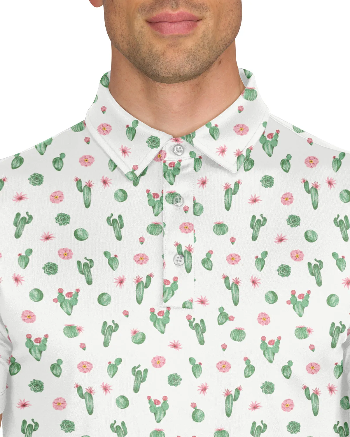 Men's Simple Pattern Performance Polos - PREORDER