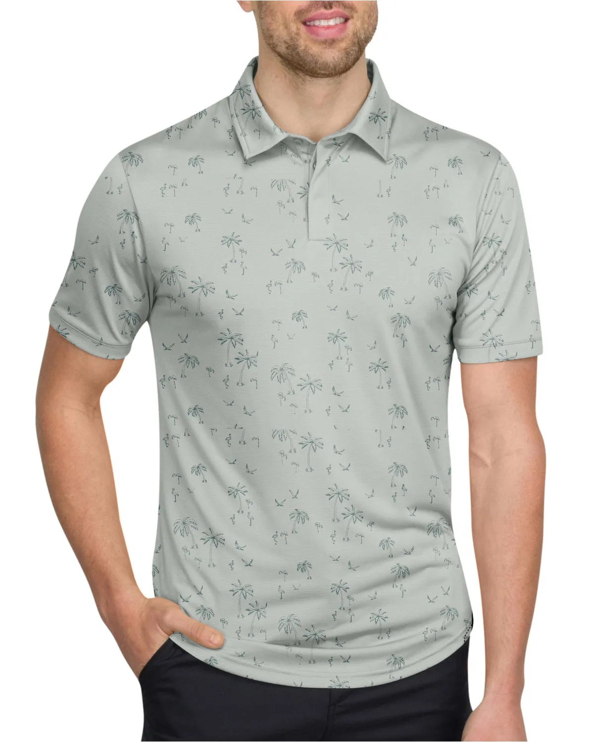 Men's Simple Pattern Performance Polos - PREORDER