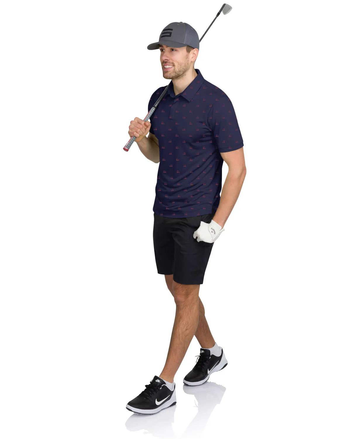 Men's Simple Pattern Performance Polos - PREORDER