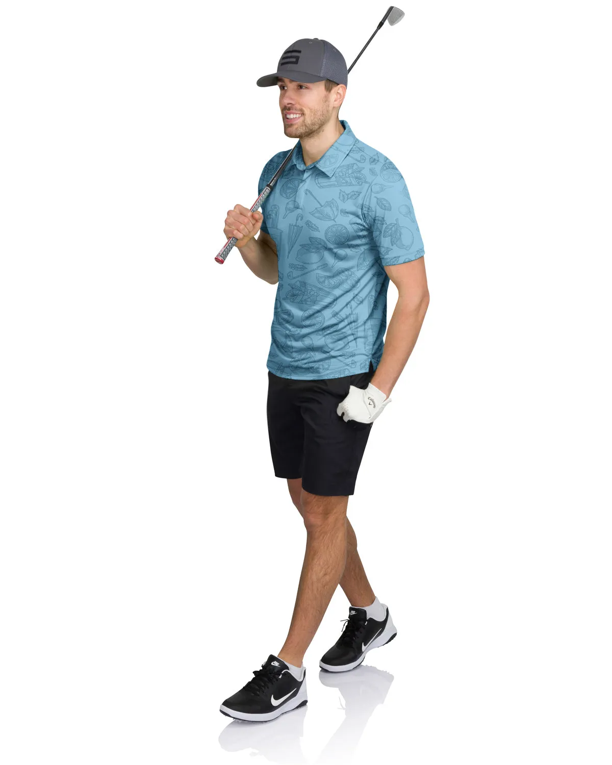 Men's Simple Pattern Performance Polos - PREORDER