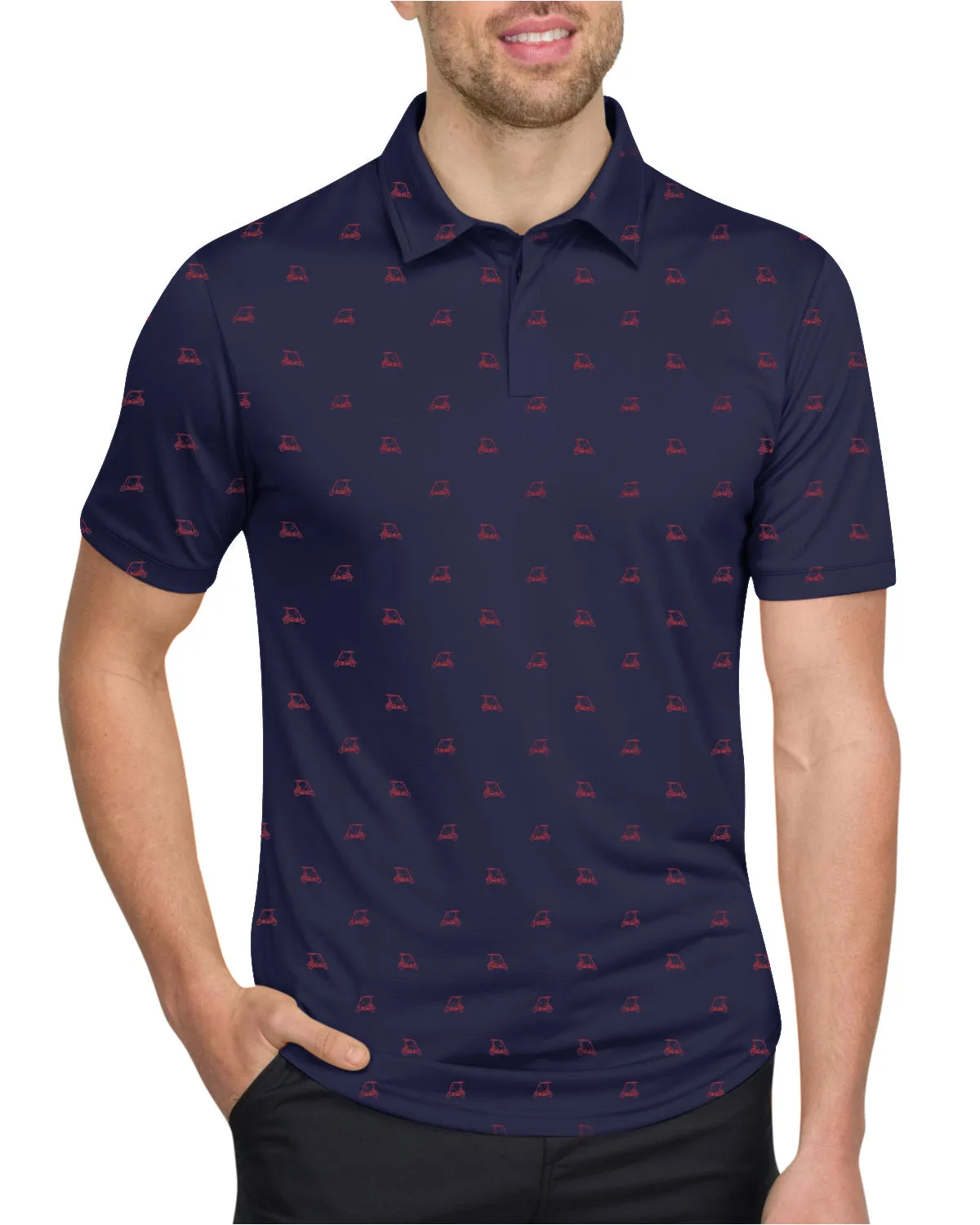 Men's Simple Pattern Performance Polos - PREORDER