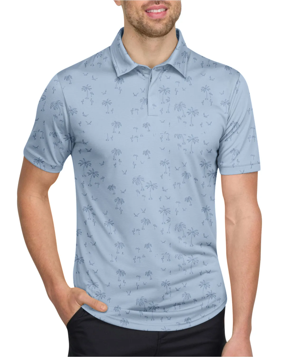 Men's Simple Pattern Performance Polos - PREORDER