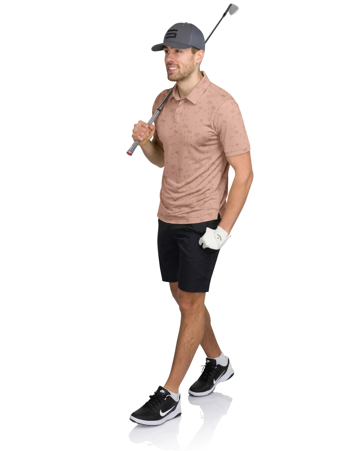 Men's Simple Pattern Performance Polos - PREORDER