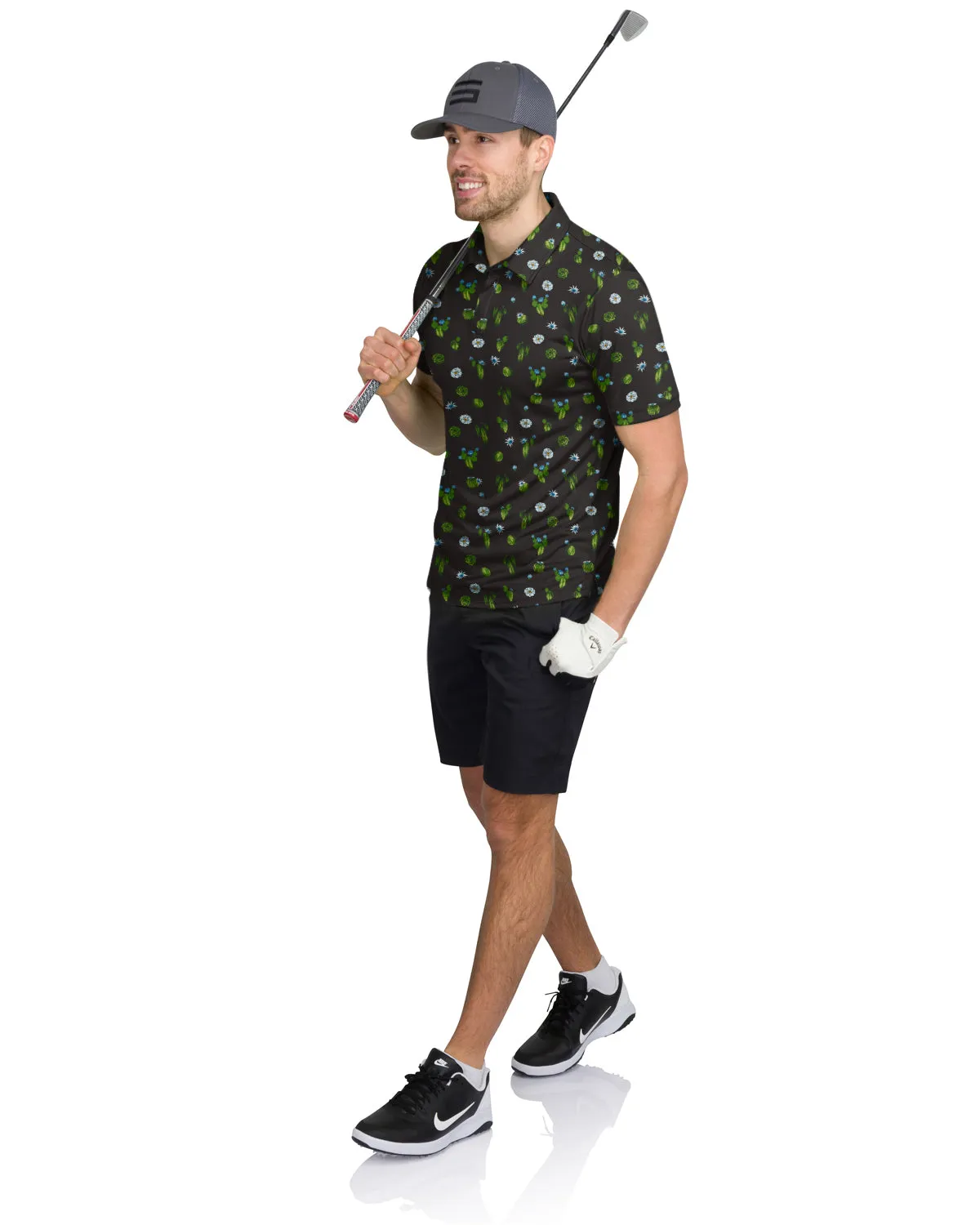 Men's Simple Pattern Performance Polos - PREORDER