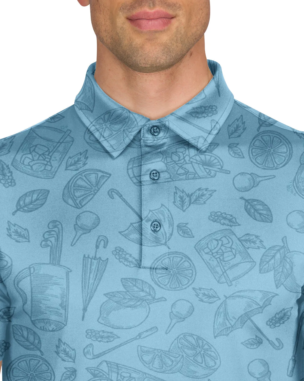 Men's Simple Pattern Performance Polos - PREORDER