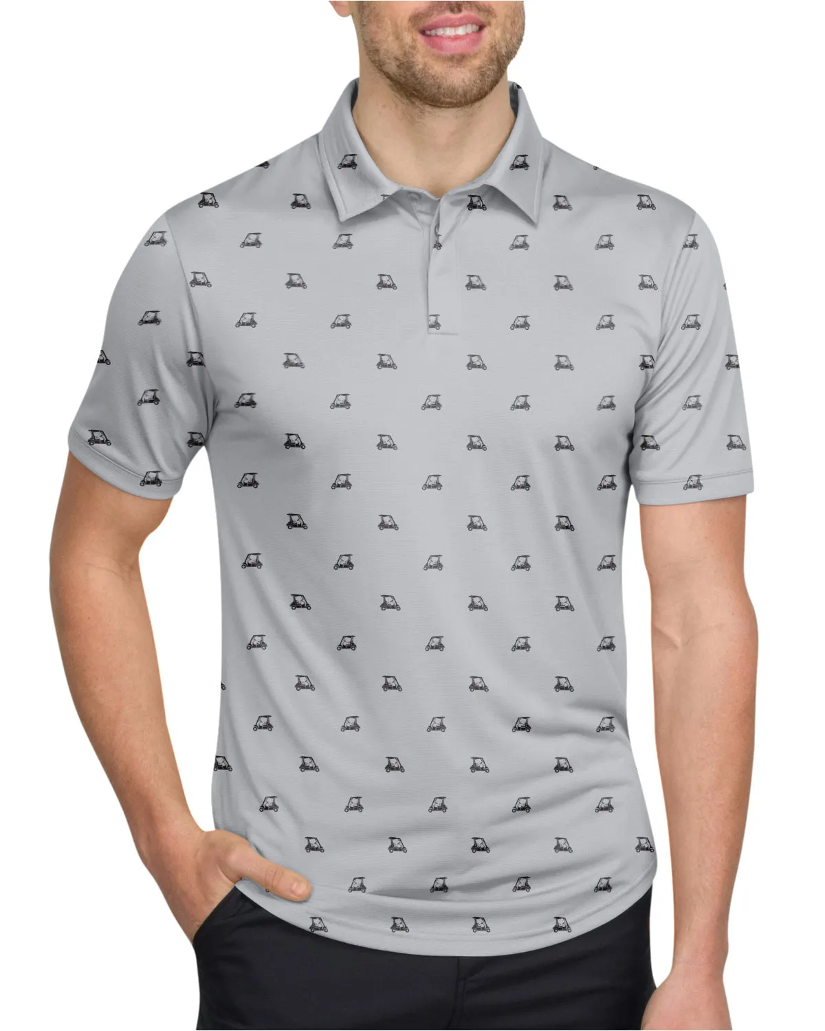 Men's Simple Pattern Performance Polos - PREORDER