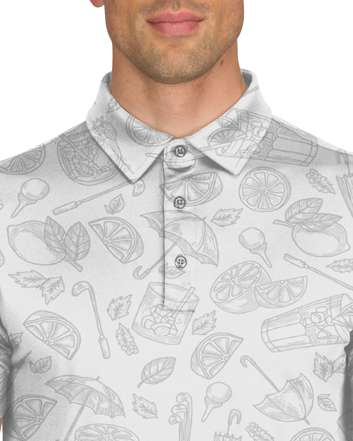 Men's Simple Pattern Performance Polos - PREORDER