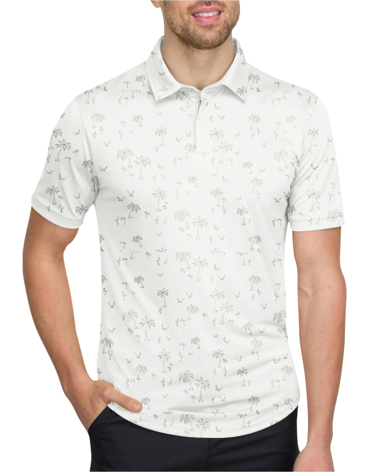 Men's Simple Pattern Performance Polos - PREORDER
