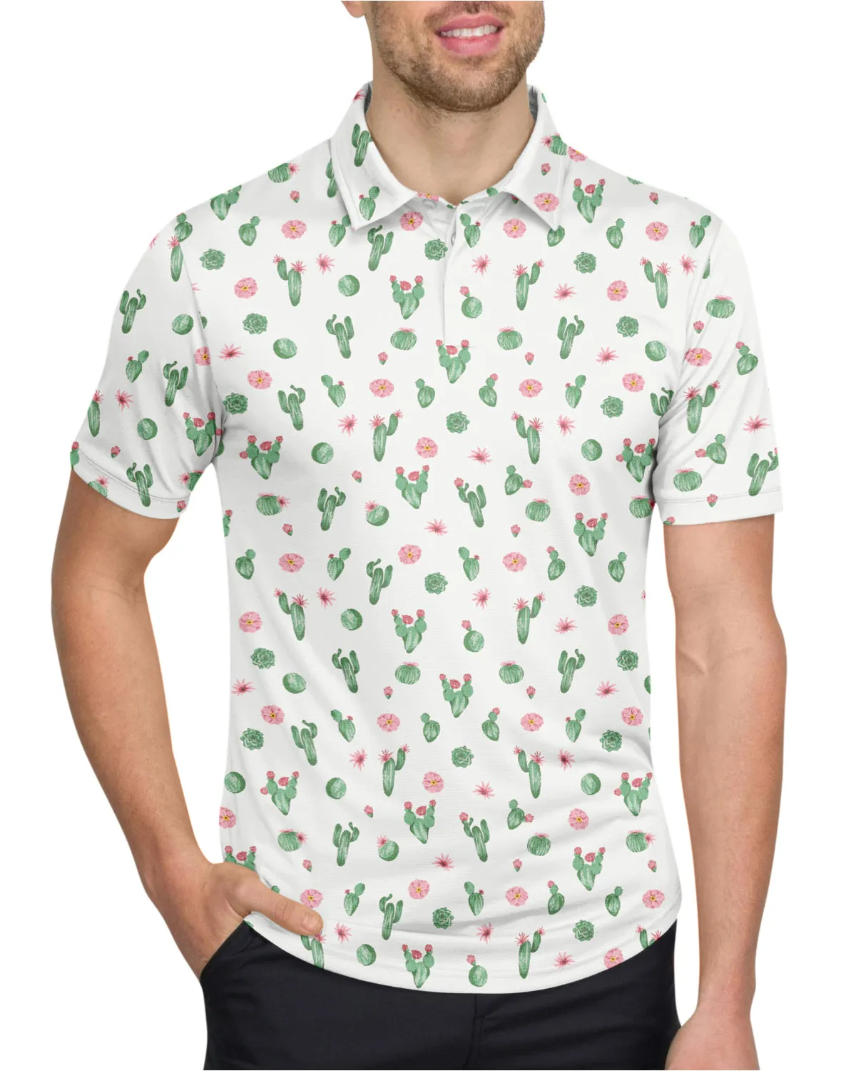Men's Simple Pattern Performance Polos - PREORDER