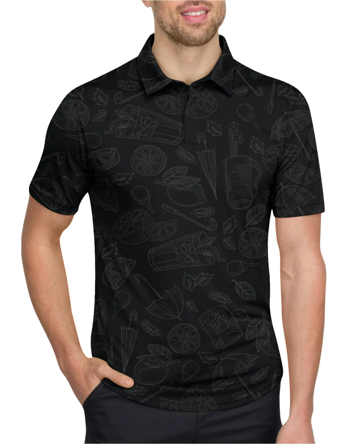 Men's Simple Pattern Performance Polos - PREORDER