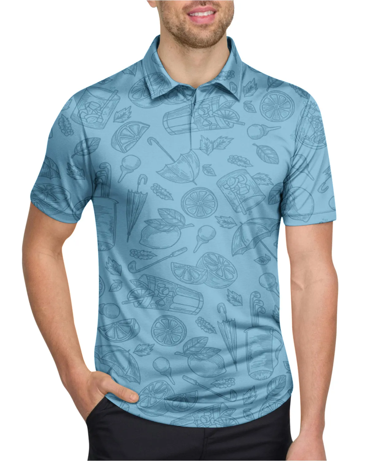 Men's Simple Pattern Performance Polos - PREORDER