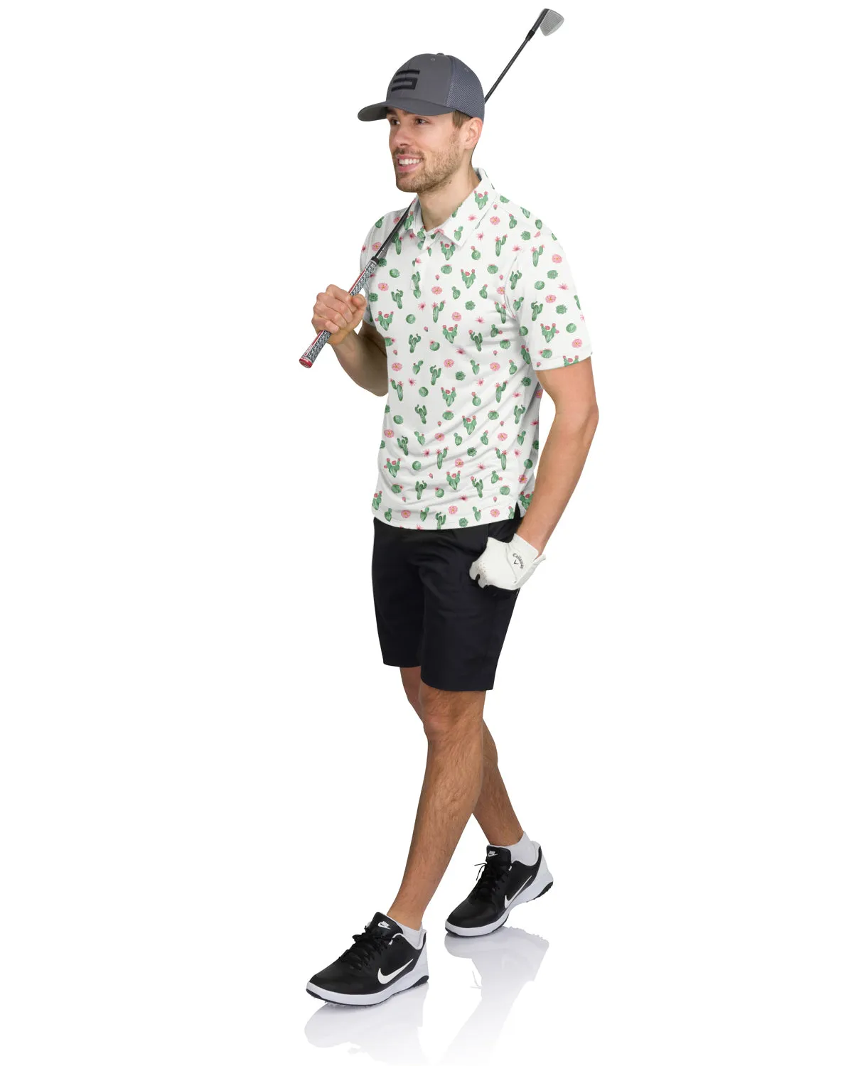 Men's Simple Pattern Performance Polos - PREORDER