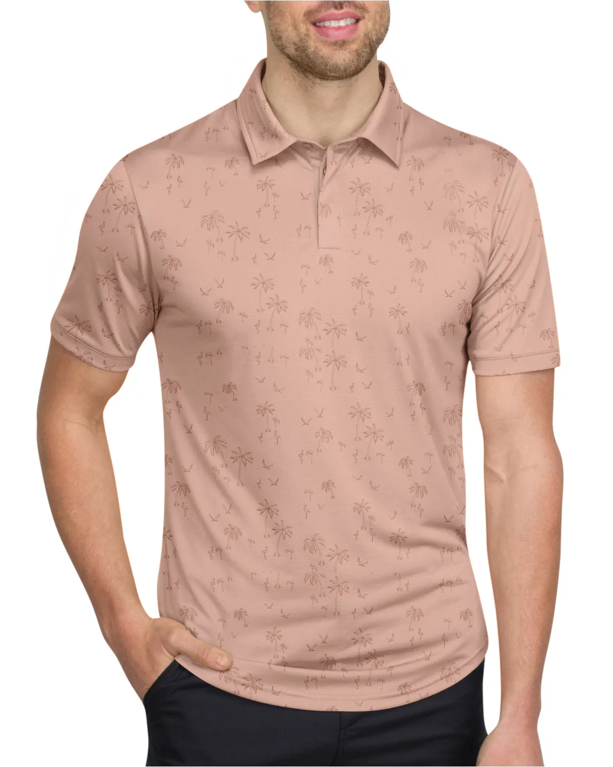 Men's Simple Pattern Performance Polos - PREORDER