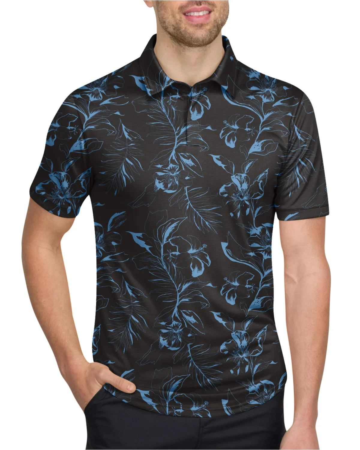 Men's Simple Pattern Performance Polos - PREORDER