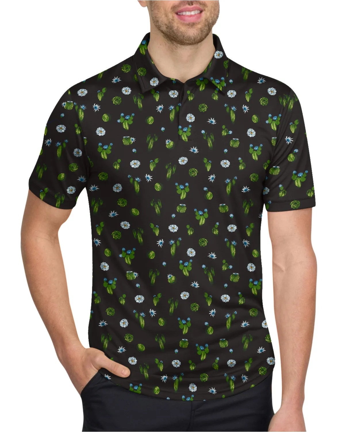 Men's Simple Pattern Performance Polos - PREORDER