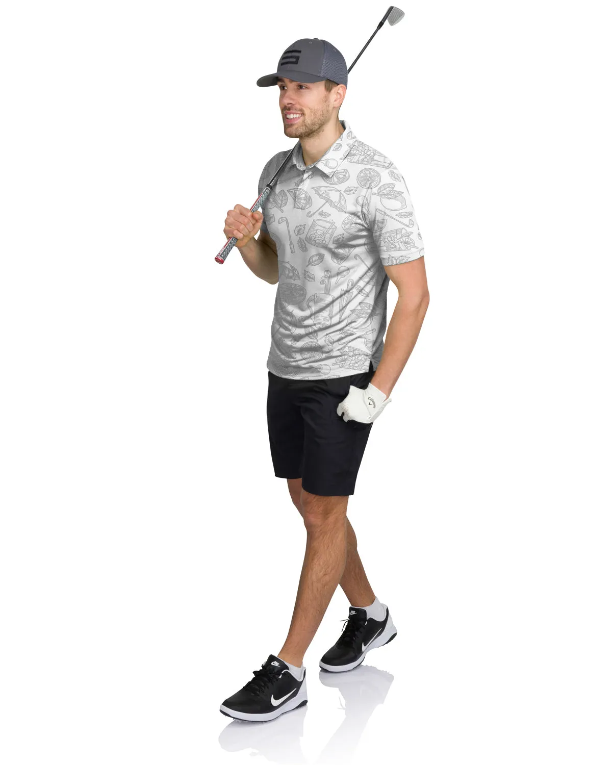 Men's Simple Pattern Performance Polos - PREORDER