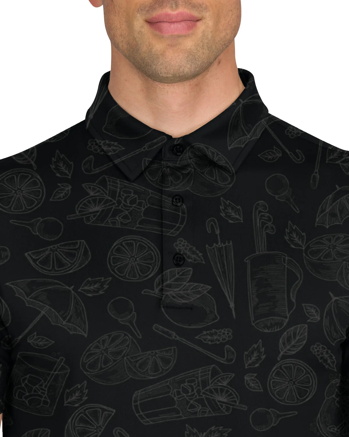 Men's Simple Pattern Performance Polos - PREORDER